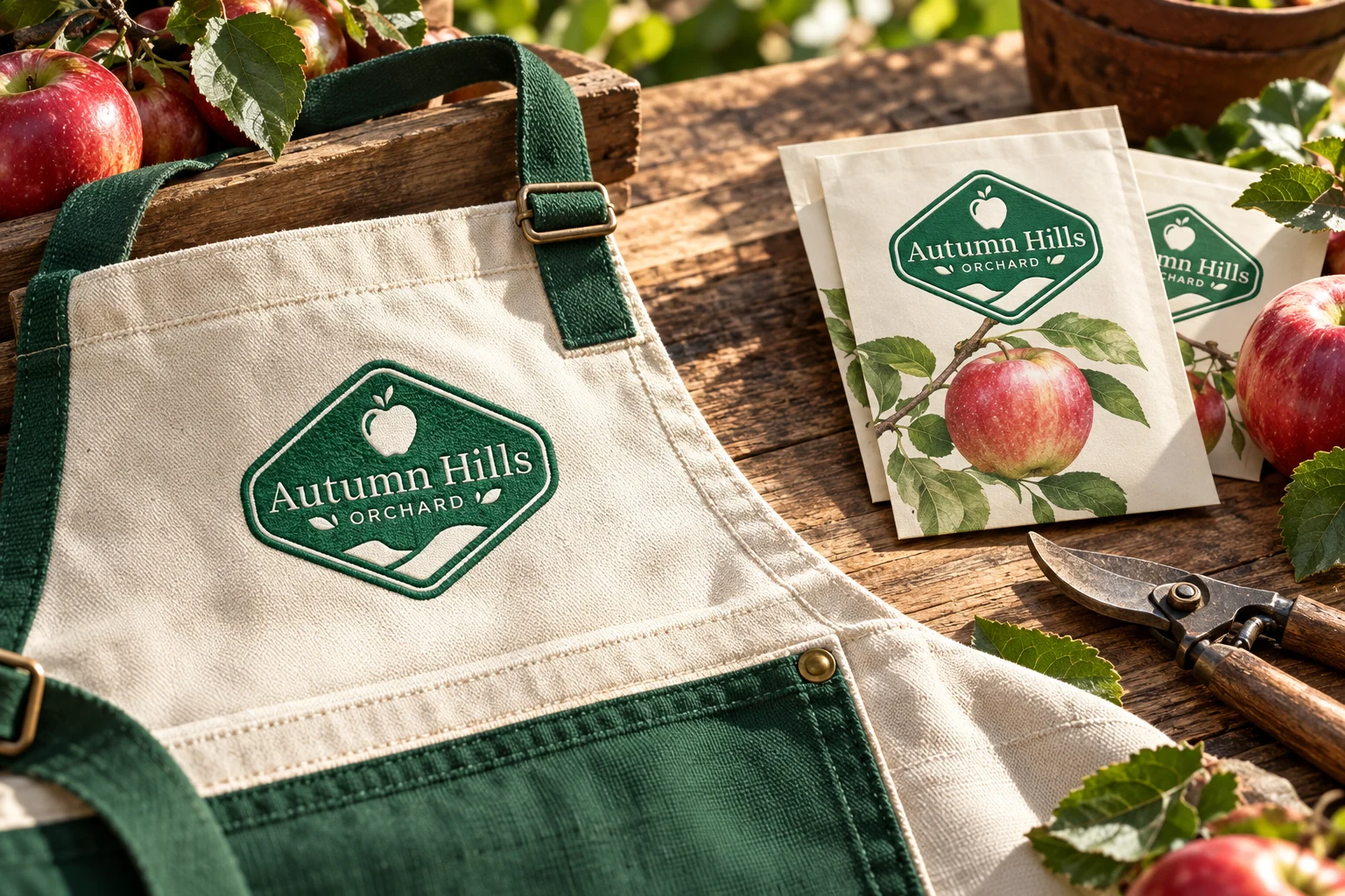 Autumn Hills — farm apparel and seed packets mockup