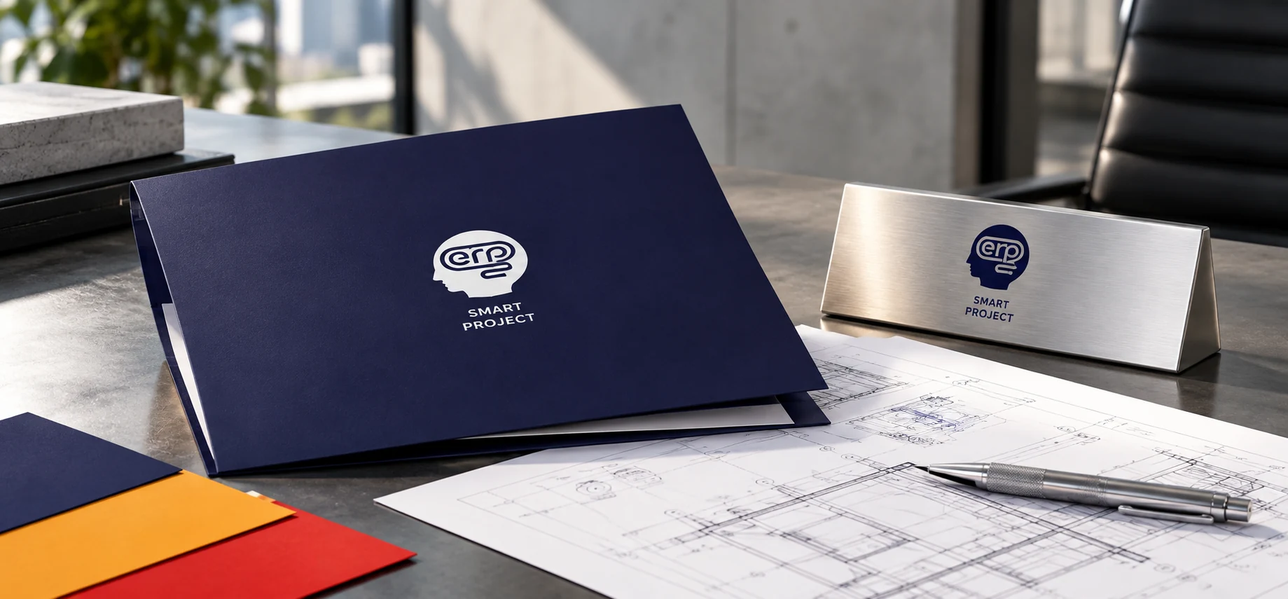 Smartproject — engineering presentation materials mockup