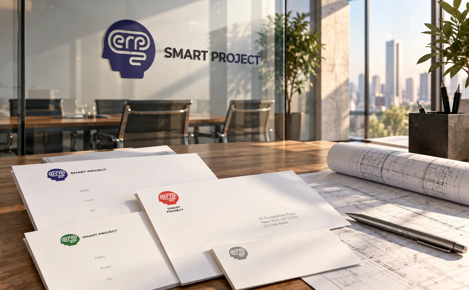 Smartproject — workplace brand application mockup
