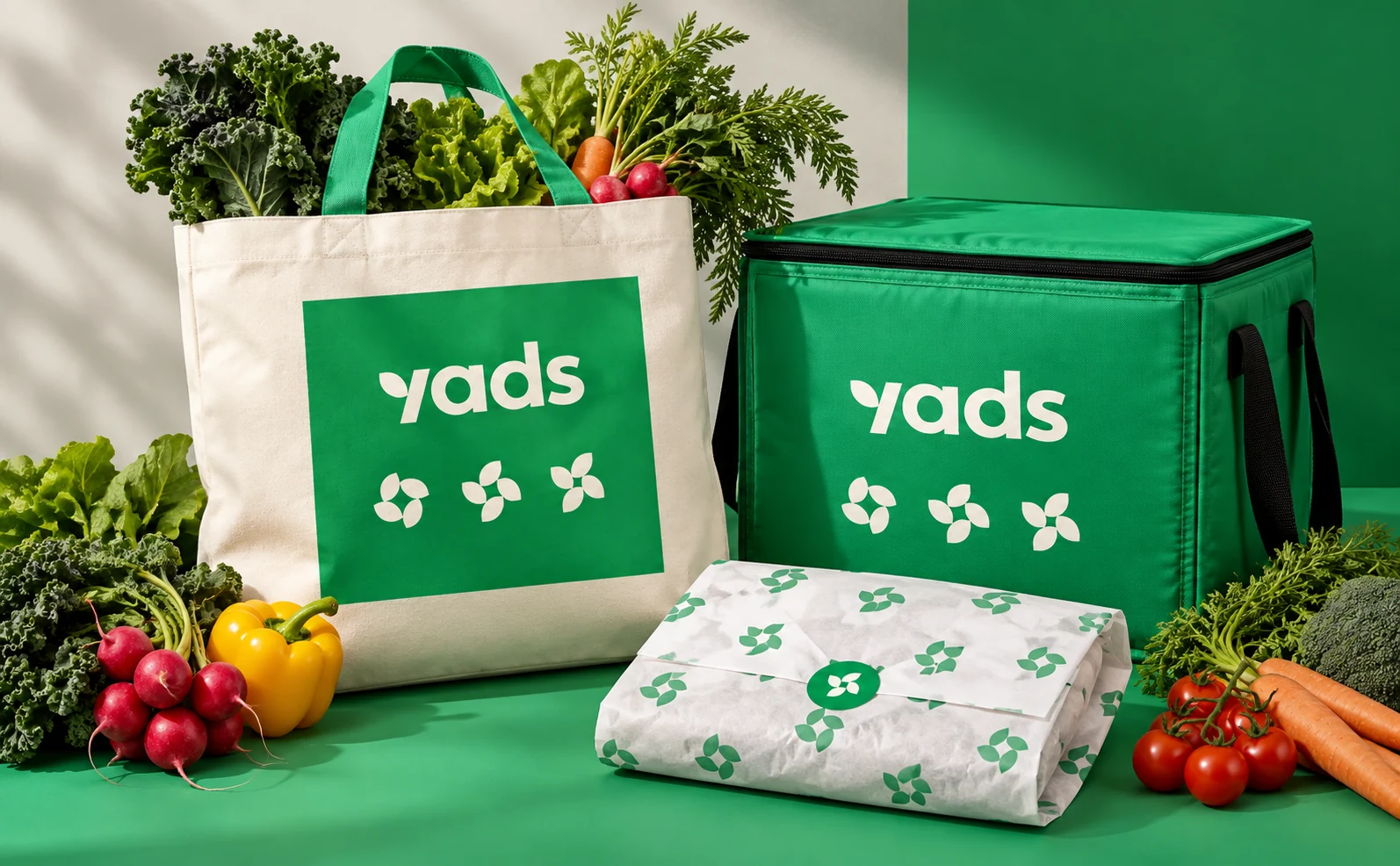 Yads — reusable delivery kit mockup
